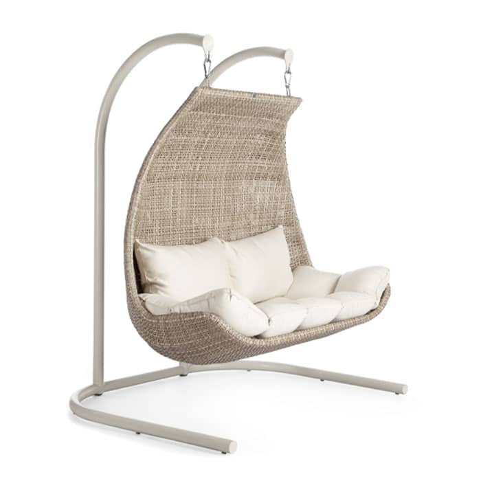 PALOMA IVORY NATURAL WOVEN DOUBLE HANGING CHAIR