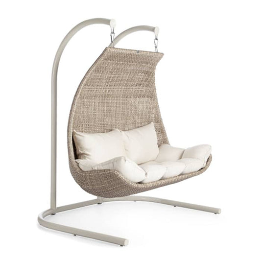 PALOMA IVORY NATURAL WOVEN DOUBLE HANGING CHAIR